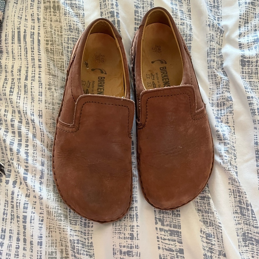 Birkenstock suede slip on shoe